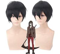 HBYLEE - Anime Rachelgardner Lino largo ligero flequillo esponjoso ligero interior rizado cola de pelo 80 cm Cosplay maquillaje peluca para mujeres vestido de fantasía [color: negro]