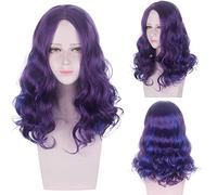 HBYLEE - Anime Role Play For Descendants 3 Mal Wave Curly Wig Cosplay Heat Resistant Synthetic Hair Women Cosplay Wigs[Color:-]