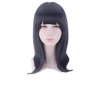 HBYLEE - Anime Role Play For Ssss.Gridman 45 cm Black Blue Straight Long Synthetic Hair Wig With Bangs [Color:Black]