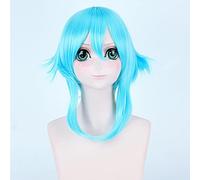 HBYLEE - Anime Role Play For Sword Art Online Sinon Asada Shino Cosplay Wig Sao 40 cm Short Ice Blue Wigs [Color]
