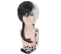 HBYLEE - Anime Role Play For Yuezheng Longya 120 cm Black White Long Straight Braided Hair Cosplay Wig Halloween [Color:Black]