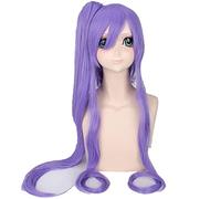 HBYLEE - Anime Role Play Wig For Vocaloid Gakupo Brake Yuet 100 cm Long Straight Cosplay Wig Party Wig Purple Claw Clip Ponytail [Color:Purple ]