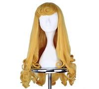 HBYLEE Anime Sleeping Beauty Princess Aurora Wigs Briar Rose Women Long Yellow Hair Cosplay Costume [color: según plan]