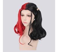 HBYLEE - Batman Suicidio Escuadrón Harley Quinn Harleen Quinzel Cosplay Peluca Pelo Sintético Halloween Disfraz Cola de Caballo Pelucas para Mujeres Perucas PL-681 [Color: PL-681]