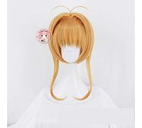HBYLEE Biamoxer Card Captor Sakura Clear Card Kinomoto Sakura Blonde Brown Cosplay Wig Party Wigs Cosplay Full Wig Free Cap One Size Champagne [Color]
