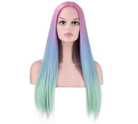HBYLEE - Cosplay en Europa y los Estados Unidos se divide en cabello degradado, pelo largo y liso, pelo rizado, pelucas para colorear fiestas, cabello rizado cabello liso[Color: pelo liso]