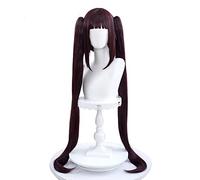 HBYLEE Cosplay Nekopara Chocolat Chocola Larga Cola de Caballo Marrón Vainilla Kawaii Rosa 100 cm Cabello Resistente al Calor Cosplay Peluca + Peluca Gorra Rosa Para Fiesta (Color: Marrón, Tamaño: