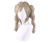 HBYLEE -Cosplay Wig For Barbara Genshin Impact Tiger Clip Double Ponytail Curls Halloween Carnival Party Role Play Wig[Color:-]
