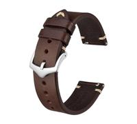 HBYLEE Crazy Horse - Correa de reloj de piel de vaca auténtica de 20 mm, 21 mm, 22 mm, 23 mm, 24 mm, para hombre, 20mm, Cuero, No es una piedra preciosa