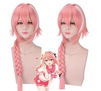 HBYLEE -Destino apócrifo Jeanne Cosplay Peluca Halloween Fiesta Accesorios Cabello rubio Anime Destino/Cero Cosplay Pelo Largo Trenzado Pelucas Mujeres Talla única Astolfo Rosa Peluca