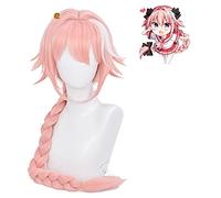 HBYLEE - Destino Apocrypha Cosplay Astolfo Cosplay Fate Cosplay Pelo Trenzado Rosa Anime Cosplay Pelucas sintéticas resistentes al calor Halloween [Color: Rosa]