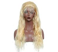 HBYLEE - encaje completo 360 peluca de cabello humano rubio onda larga 14 pulgadas[Color:14 pulgadas]