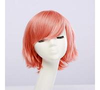 HBYLEE - Fahion Barato Sintético Corto Hombre Peluca Blanco Púrpura Azul Amarillo Negro Plata Gris Verde Rojo Anime Cosplay Pelucas para Fiesta 30 cm Rosa Rojo [Color: Rosa Rojo]