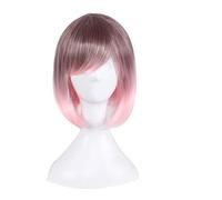 HBYLEE -Fashion Sexy Rose Net Colorful Rainbow Wig Short Ombre Straight Bob Wigs For Women Synthetic Hair Cosplay Wig 8 Models OneSize Colorful7[Colorful7]