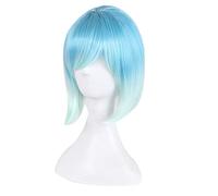 HBYLEE -Fashion Sexy Rose Net Colorful Rainbow Wig Short Ombre Straight Bob Wigs For Women Synthetic Hair Cosplay Wig 8 Models OneSize blue6[Color:Blau 6]