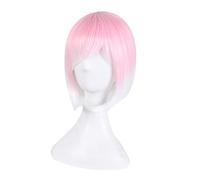 HBYLEE -Fashion Sexy Rose Net Colorful Rainbow Wig Short Ombre Straight Bob Wigs For Women Synthetic Hair Cosplay Wig 8 Models OneSize Pink5[Color:Rosa 5]