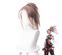 HBYLEE Game Lol K/Da True Damage Akali Cosplay Wigs 45 cm Mixed Color Sintético Halloween Costume Hair Wig YB-B269 [Color: YB-B269]