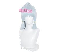 HBYLEE - Genshin Efecto Kamisato Ayaka Cosplay 75 cm Peluca Plata Azul Peluca Cosplay Pelucas Anime Resistente al Calor Pelucas Sintéticas Halloween [Color: Multicolor]