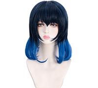 HBYLEE Hsiu Hashibira Inosuke Wig Mask Cosplay Wig Ani: Black And Blue Gradient Color Wig Other Wig [Color:según plan]