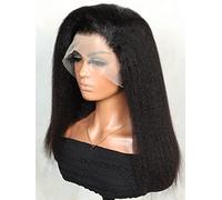 HBYLEE Human Lace Wigs 13 x 4 - Peluca de pelo humano recto afro recto para mujeres negras, color: 250 densidad, 13 x 4, tamaños: 30,5 cm