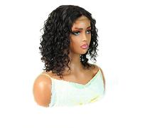 HBYLEE Human Lace Wigs 4 x 4 - Peluca de pelo humano para mujer negra, color negro de 150 Density 4 x 4, tamaño: 35,5 cm