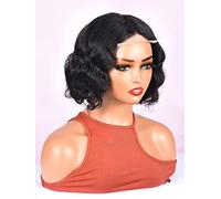 HBYLEE Human Lace Wigs - Peluca de encaje frontal para mujer negra, color: 180 densidad, 13 x 4, color negro