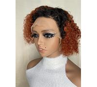 HBYLEE Human Lace Wigs - Peluca de pelo humano (13 x 4 cm, con ondas de agua), color negro