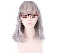 HBYLEE - Longitud del hombro Gris Púrpura Azul Ombre Bob Peluca Anime Cosplay Harajuku Lolita Pelo Sintético Pelucas para Mujeres PL-446[Color: PL-446]