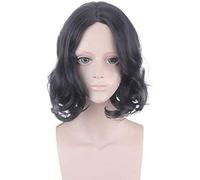 HBYLEE -Movie Severus Snape Black Peluca Cosplay Profesor Snape Curly Peluca Halloween Juego de rol Disfraces Peluca + Peluca [Color:Negro]