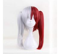HBYLEE -My Hero Academia My Boku no Hero Academia Todoroki Shoto Anime Cosplay Wig Red White Ponytail Wig[Color:-]