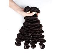 HBYLEE - Onda profunda Natural negro real cabello humano paquetes 20 pulgadas pelucas de pelo brasileño pelucas de cabello humano para las mujeres 150% densidad Pre peluca 22 pulgadas[Color: 55,8 cm]