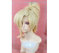 HBYLEE OW Mercy Angela Ziegler Rubio Claro Cosplay Cabello Cola de Caballo Pelo Resistente al Calor Cosplay Disfraz Peluca + Peluca gratis [Color:según plan]