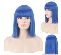 HBYLEE - Peluca BoBobo para cabeza de BoBo, azul, verde, gris, arroz, blanco, negro, rojo, rosa, Qi pony, anime, Cos, club nocturno, femenino, longitud de los hombros, ondulado, peluca corta y recta,