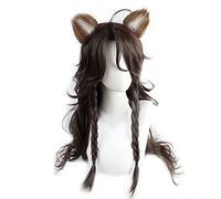 HBYLEE - Peluca de anime Coer Wig. Twisted Wonderland Cosplay Leona Kingsscholar Peluca de León Rey Cicatriz Pelo Trenzado Largo Rizado Marrón Hombres Mujeres Juego de Rol [Color]
