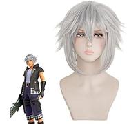 HBYLEE Peluca de anime cosplay aplicable al juego III Riku peluca Cosplay gris pelo corto resistente al calor pelo sintético fiesta cosplay pelucas + gorra [color: un color]