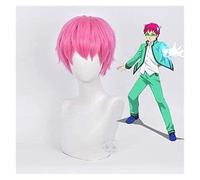 HBYLEE - Peluca de anime El desastre de Saiki Kusuo Rosa Peluca de Pelo Corto Cosplay Comic- Con Halloween Party Carnival Hombres y Mujeres Anime Fans Regalo [Color: Rosa]