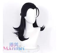 HBYLEE Peluca de cosplay de anime de la maldición de vuelta a la batalla Xia Youjie cos, versión de cabello semianudado, versión invertida en capas, versión de pelo semianudado, versión