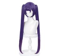 HBYLEE Peluca de cosplay de anime morado para Mona Genshin Impact Anime Lavanda pelo liso pelucas con trenzas separadas [Color: Onecolor]