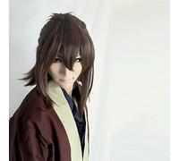 HBYLEE - Peluca de cosplay de anime para carnaval, vida nocturna, clui, fiesta, vestido, hakuouki/okita soji sandy kimono, extraíble, anime, color 243, color: Pl-243 [color: Pl-243 (marrón)]