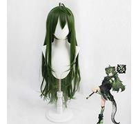 HBYLEE Peluca de cosplay de anime para jugar Arknights Pelucas Gavial Cosplay peluca de 100 cm de largo verde degradado resistente al calor pelo de fibra Pelucas [color: según plan]