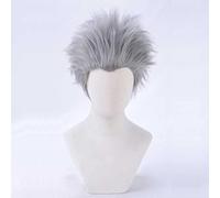 HBYLEE Peluca de Cosplay, Devil May Cry 5 Vergil Cosplay Peluca, Corto Silver Grey Peluca, con gorro de peluca gratuito, peluca de Halloween, para fiestas, carnaval, Navidad [color: según plan]