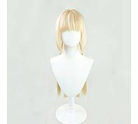 HBYLEE - Peluca de cosplay para cosplay de anime, peluca de VTuber Shiranui Flare, peluca larga dorada, con gorro de peluca gratuito, para fiestas, uso diario, Halloween, cosplay