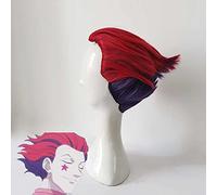 HBYLEE Peluca de cosplay para Hunter Hisoka, peluca sintética, con gorro de peluca gratuita, disfraz de Halloween, fiesta, uso diario, cosplay (Red Purple Short Wig)[color: según plan]