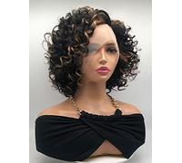 HBYLEE Peluca de encaje humano, 13 x 4 x 1, peluca de pelo humano corto para mujer negra, color: 150 densidad, 13 x 4 x 1/tamaños: 30 cm
