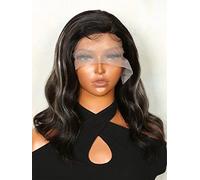 HBYLEE Peluca de encaje humano, 13 x 4 x 1, peluca de pelo humano frontal para mujeres negras, color: 150 densidad, 40 x 40 x 1/tamaños: 40 cm