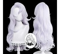HBYLEE Peluca de mujer Gojo Satoru Cosplay Jujutsu Kaisen unisex, 70 cm, larga plata, púrpura, resistente al calor, pelo sintético y gorro de anime, color según el plan
