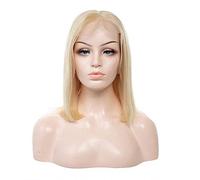 HBYLEE - Peluca de onda recta de oro rosa bob pelo humano peluca brasileña para mujeres negras belleza cabello puro con el pelo del bebé glueless 130% densidad 10 pulgadas[Color:10 pulgadas]