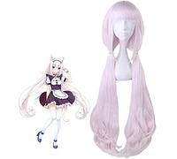 HBYLEE - Peluca para cosplay Anime Coser Wig Anime Nekopara Chocolate Vanilla Cosplay Wigs 100 cm Rosa Hair Wigs + Wig Cap