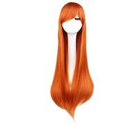 HBYLEE - Peluca para cosplay de anime, peluca de cosplay de 80 cm, peluca rubia, azul, rojo, rosa, gris, lila, cabello para fiestas, 80 cm, pelucas sintéticas largas y rectas, para mujeres, talla