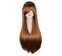 HBYLEE - Peluca para cosplay de anime, peluca de cosplay de 80 cm, peluca rubia, azul, rojo, rosa, gris, lila, cabello para fiestas, 80 cm, pelucas sintéticas largas y rectas, para mujeres, talla